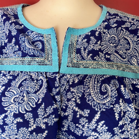 EUC J. Crew blue Paisley cotton blouse. - Picture 4 of 16